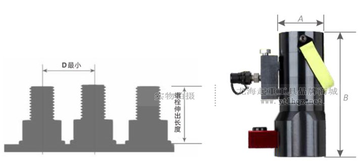 風電液壓螺栓拉伸器尺寸圖 風電液壓螺栓拉伸器尺寸圖